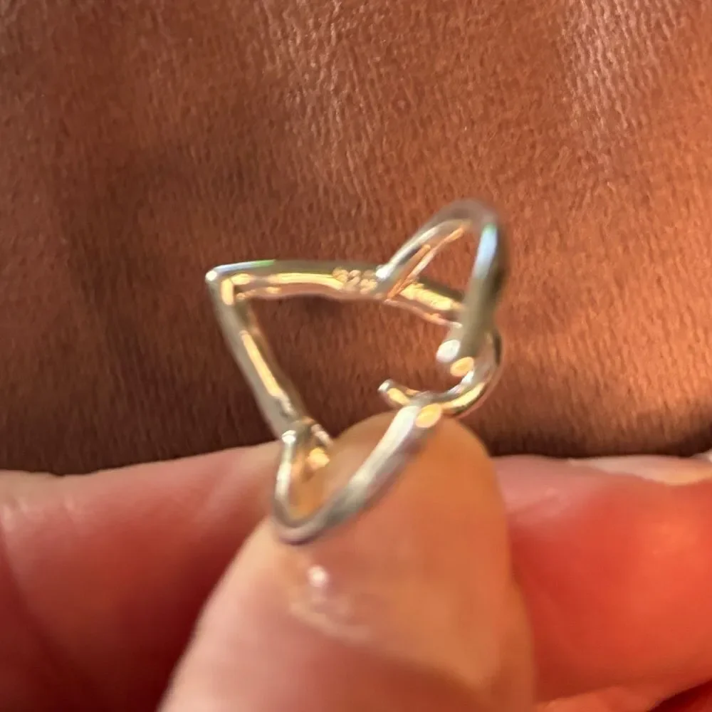 Big Heart adjustable ring in 925 sterling silver